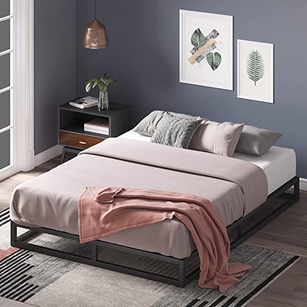 ZINUS Joseph Metal Platforma Bed Frame / Mattress Foundation / Wood Slat Support / No Box Spring Needed / Sturdy Steel Structure, Queen Queen 14 Inch