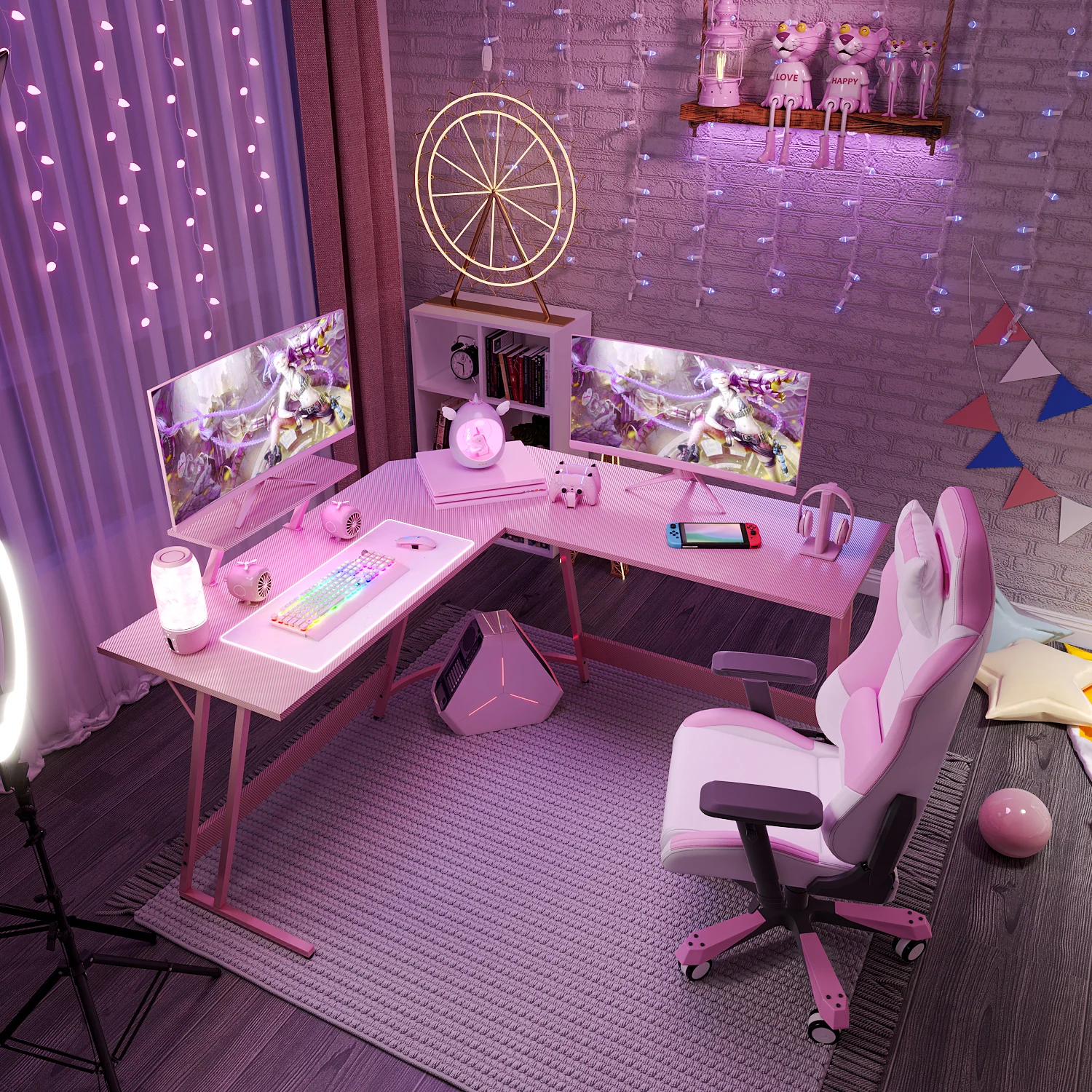 【Furniture】Sherri L- Shaped Gaming Desk