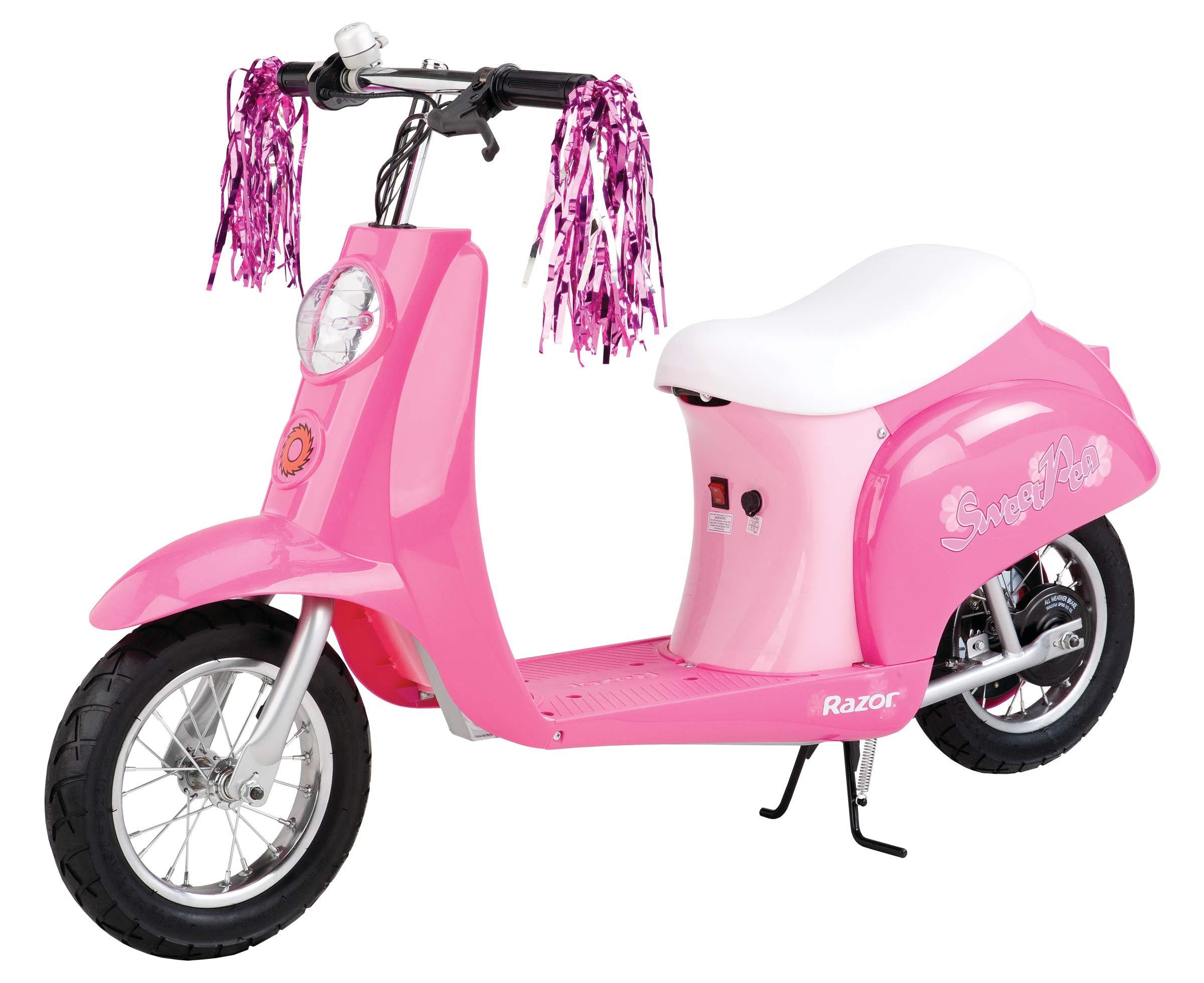 【Sports&Outdoors】Miniature Euro 24V Electric Kids Ride On Retro Scooter, Speeds up to 15 MPH with 10 Mile Range