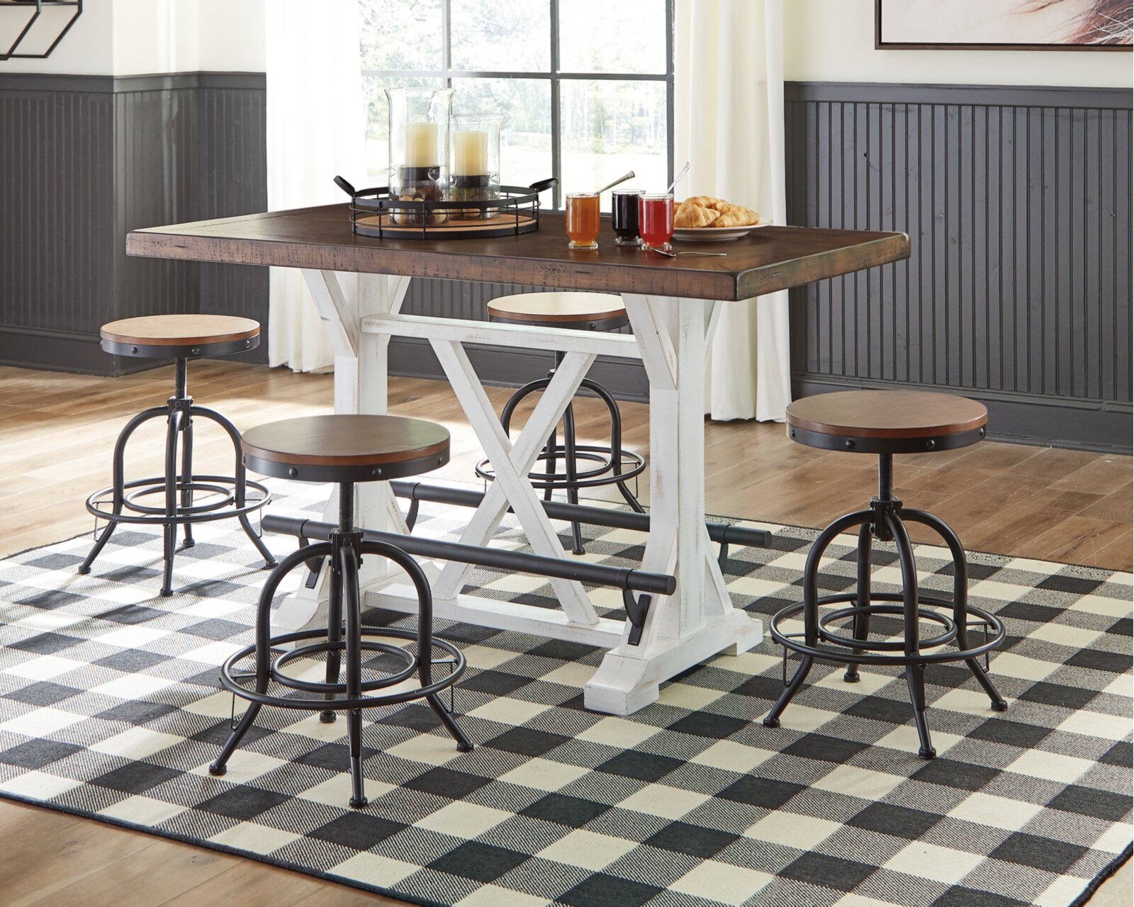 【Furniture】Roesler 4 - Person Counter Height Dining Set