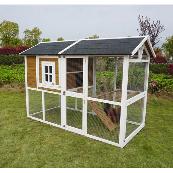 【Pet】Shanae Walk In Chicken Coop with Chicken Run For Up To 8 Chickens